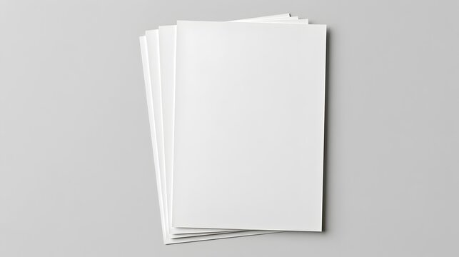 a stack of empty papers poster template, arranged in layers, for advertising purposes. blank white poster mockup. empty paper mockup. top view, clipping path