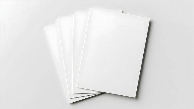 a stack of empty papers poster template, arranged in layers, for advertising purposes. blank white poster mockup. empty paper mockup. top view, clipping path
