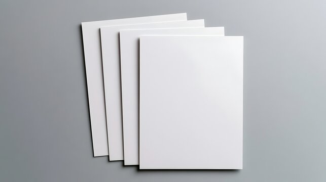 a stack of empty papers poster template, arranged in layers, for advertising purposes. blank white poster mockup. empty paper mockup. top view, clipping path
