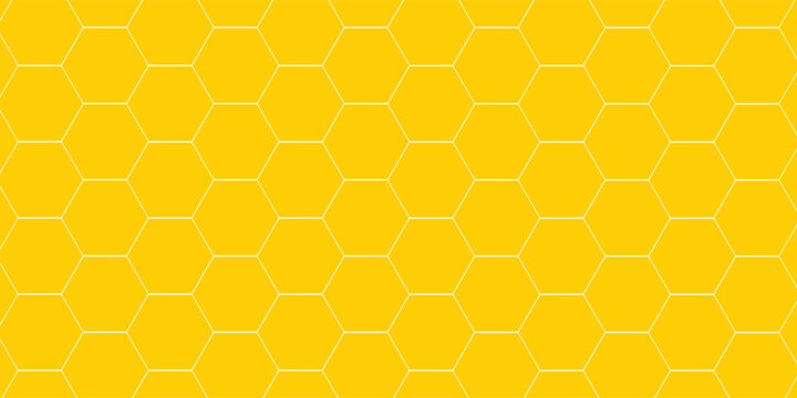 Bright hexagonal lattice repeating motif. Modern honey comb theme surface design perfect for wrapping textile branding and web 