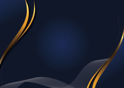 abstract corporate background with navy and gold wave vector layout
