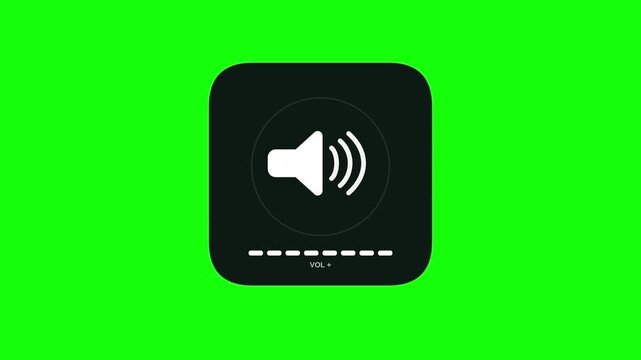 Speaker volume control interface on green screen