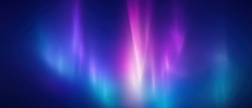 Ethereal aurora borealis background with vibrant purple and blue light trails. Abstract northern lights night sky texture. Glowing neon cosmic rays for cinematic wallpaper and creative design.