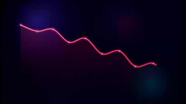 Red downward trend line chart showing market decline
