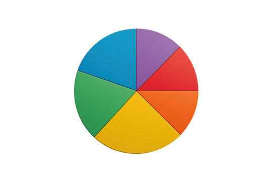 Five segment multicolor pie chart