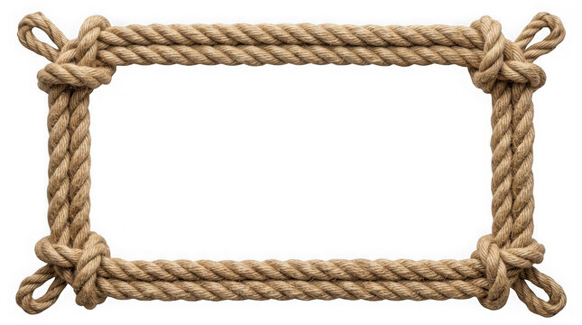 Jute Rope Frame Border, Rustic Nautical Design Element, Decorative Frame for Posters and Invitations