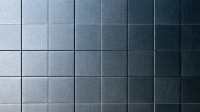 Geometric grid of metal tiles with subtle reflections for sleek web design