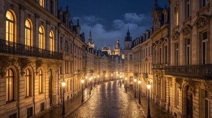 Fototapeta premium night view of the old town of gdansk poland