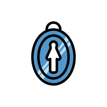 Mirror icon with human avatar silhouette reflection