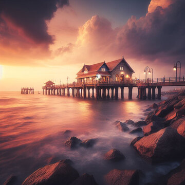 sunset at the beach