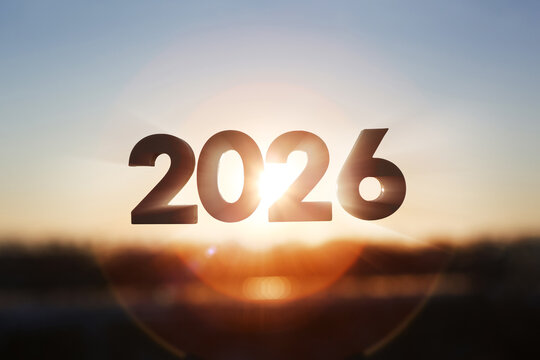 다사다난했던 2026년의 마지막날 저물어가는 아름다운 태양, 한해의 마지막 날과 희망의 새해 배경
