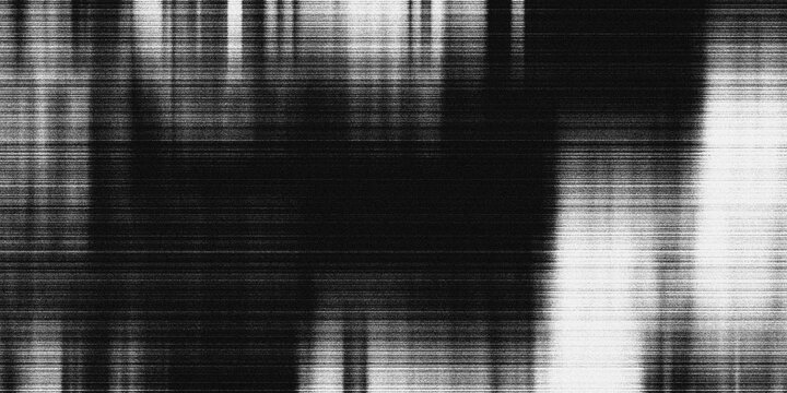 Monochrome Glitch Texture Background with Horizontal Scanlines for Graphic Design