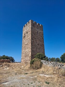 Venetian Tower at Koutoumoulas located in Evia (Euboea), Greece. It is the tallest surviving medieval tower in Evia. 