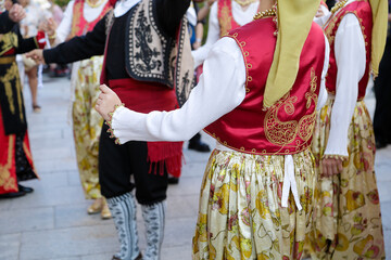 Obraz premium Dancers performing and wearing traditional folk costumes from Turkey