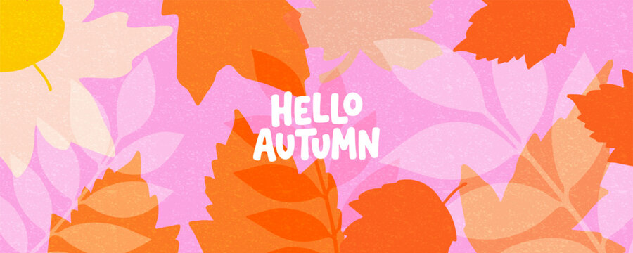 Autumn season poster, thanks giving cards or banner template with minimalist design pastel colours, vibrant leaves. Collection of Vintage autumn Flower Market posters with colorful fall leaves trendy.