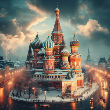 moscow kremlin at sunset