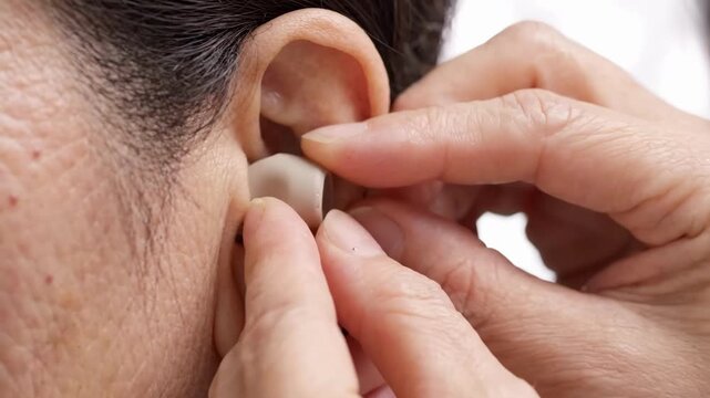 Steps for fitting a hearing aid in the ear at home
