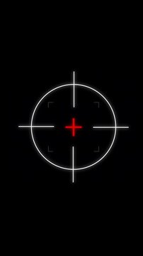 White crosshair animation features a focused red target dot Precision aiming telemetry guides this crosshair animation Cyber surveillance locks on the active crosshair