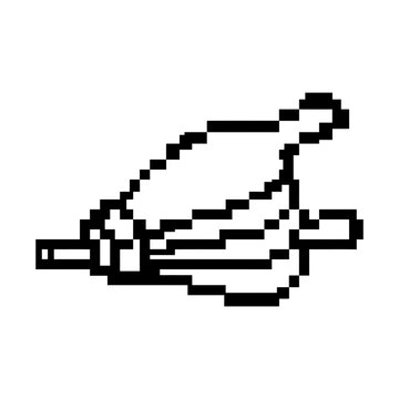Pixel art bellows for fire fireplace stoking.