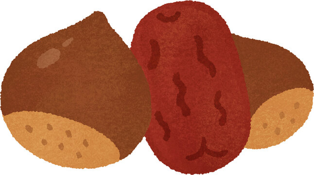 Autumn chestnuts and red jujube fruit