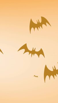 Animation of falling bats on orange background