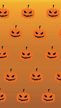 Animation of falling pumpkin on orange background