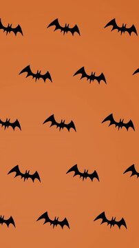 Animation of falling bats on orange background