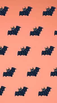 Animation of falling bats on pink background