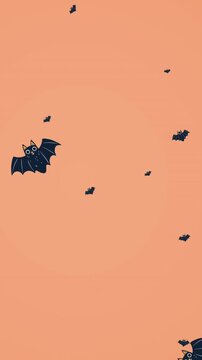 Animation of falling bats on pink background