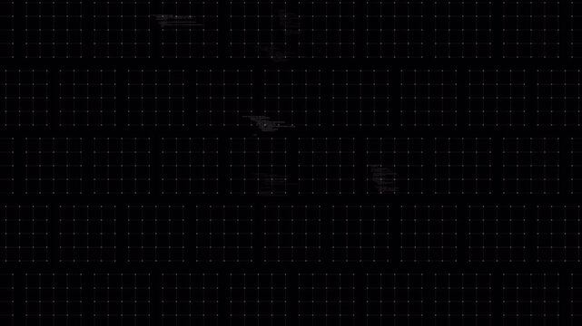 Abstract dark background with subtle glitchy digital grid lines.
