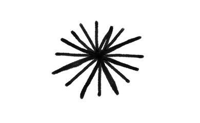 Fototapeta premium Handdrawn black starburst doodle isolated on transparent background