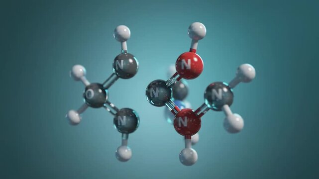 High-quality 3D molecular structure animation showcasing chemical bonds ideal for educational videos, medical training, and scientific presentations.