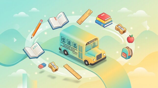 vector illustration of a school bus