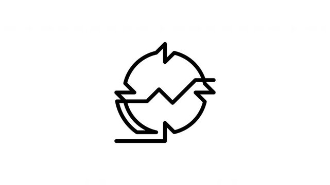 Animated business tracking line icon circular arrows continuous line drawing