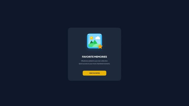 Favorite Memories Photo 3D Star Collection Dark UI Card Popup Motion Graphic Video
