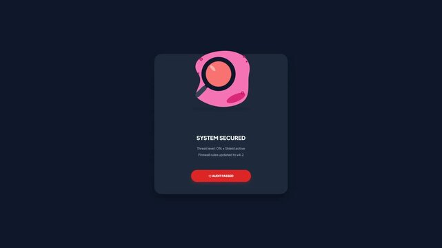 Cybersecurity Audit Notification Card Animated Flat Vector Graphic Security Check UI Video Clip