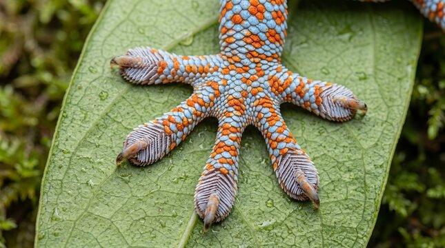 Tokay Gecko Foot Showing Adhesive Toe Pads and Claws