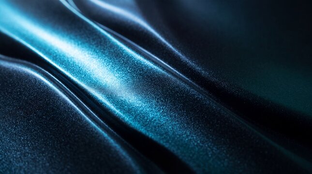 Abstract Dark Blue Metallic Silk Fabric Texture Background