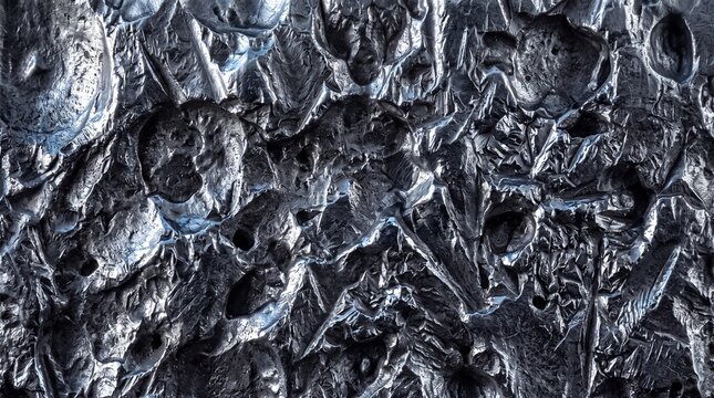 Rough Metallic Texture Surface with Detailed Pitted Relief