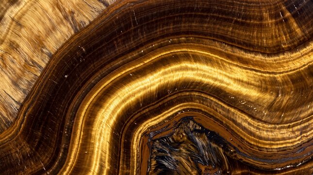 Tiger Eye Gemstone Texture with Golden Waves