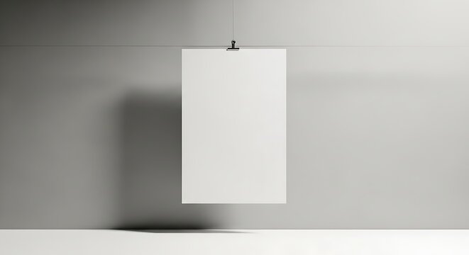 White rectangle object on gray wall.