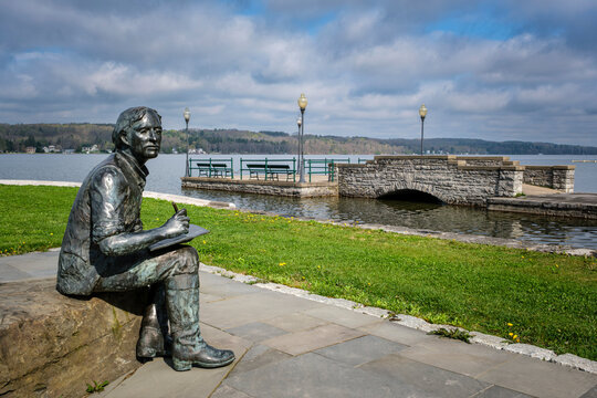 John Lincklaen Bronze Statue at Lakeland Park in Cazenovia New York