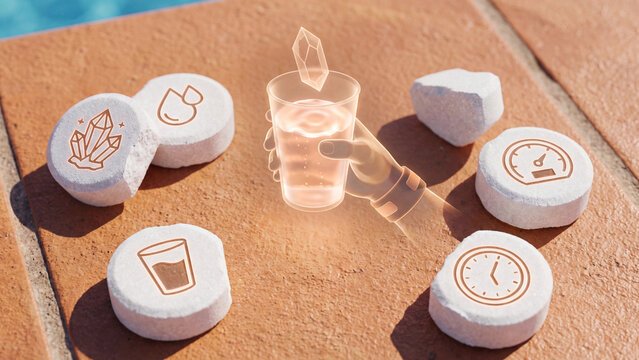 Hydration and electrolyte balance concept, managing water intake for athletic performance, mineral supplement tracking, fluid replacement strategy, health monitoring, wellness