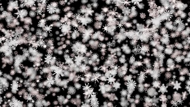 Abstract winter snowfall scene creates a festive beautiful elegant graphic background.