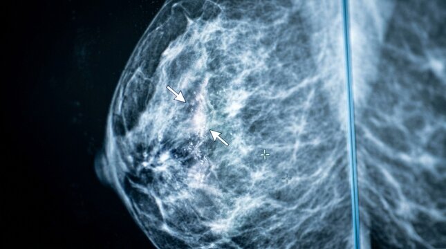 Prior mammogram images being reviewed before a new screening appointment