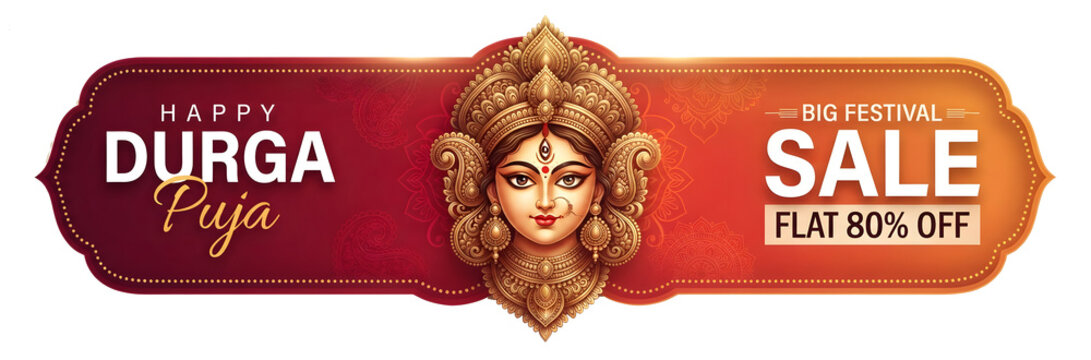 Navratri, durga puja, dandiya festival sale offer Shopping deal discount website banner header design concept on background.
