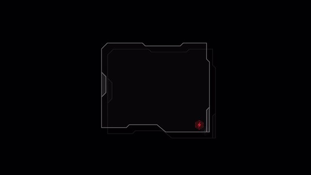Futuristic Digital HUD Interface Frame with Glowing Red Elements.