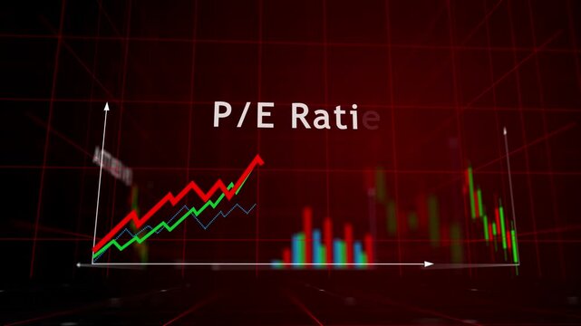 Stock market indices ebitda ratio charts and graphs diagram seamless and loopable 3d concept animation