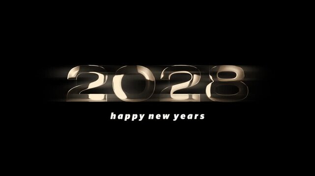 2028 New Year's Celebration Video Design. Typographic design created for the New Year.