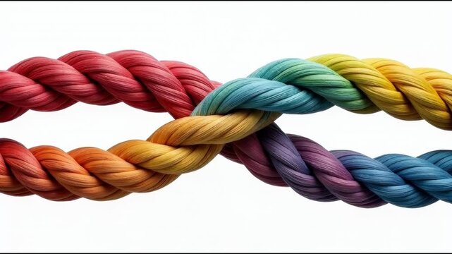 A collection of braids in various colors placed on a white background
